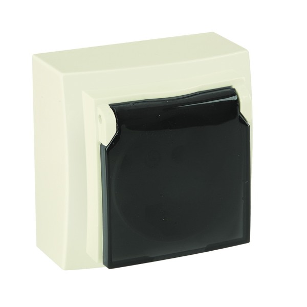 Розетка Nilson Themis кремова 1-на з заземленням з кришкою ( 26121018 )