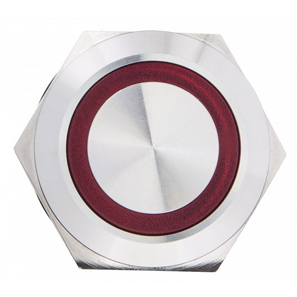 Металева кнопка Аско-Укрем TYJ 19-272 2NO+2NC 220В з підсвічуванням червона (A0140010117) - фото №2