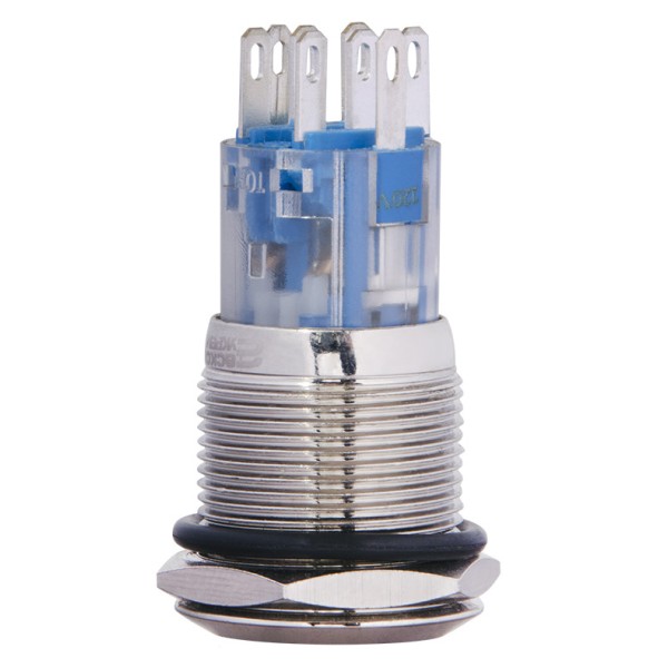 Металева кнопка Аско-Укрем TYJ 19-272 2NO+2NC 220В з підсвічуванням червона (A0140010117) - фото №3