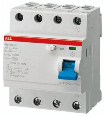 ПЗВ ABB F204 AC-63/0,1, 63А, 100 мА, AC