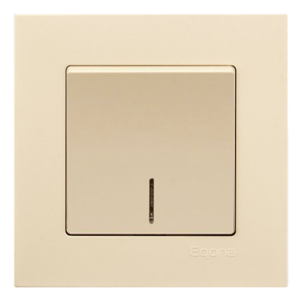Выключатель 1-клавишный с подсветкой Gunsan Eqona крем