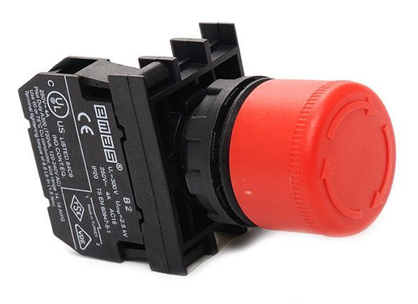 Аварийная кнопка «грибок» EMAS B200E30 D=30мм c фиксацией и возвратом поворотом (1НЗ)