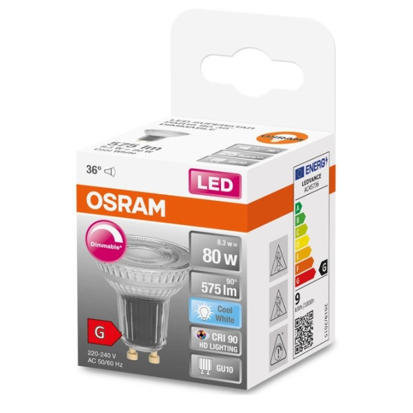 Светодиодная лампа Osram LED PAR16 DIM 80 36 8,3Вт/940 GU10 6х1 - фото №2