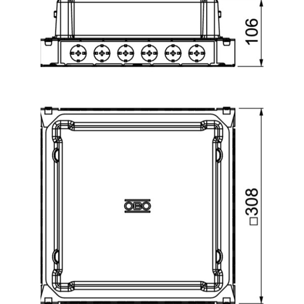 Монтажная коробка OBO Bettermann (7400353) UDS9 для наливных полов люков GES9 h=65…105мм - фото №2
