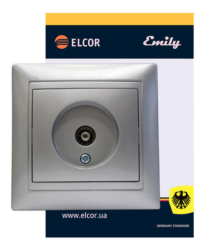 ТВ розетка Elcor Emily 9215 (211587) (сірий металік) - фото №1