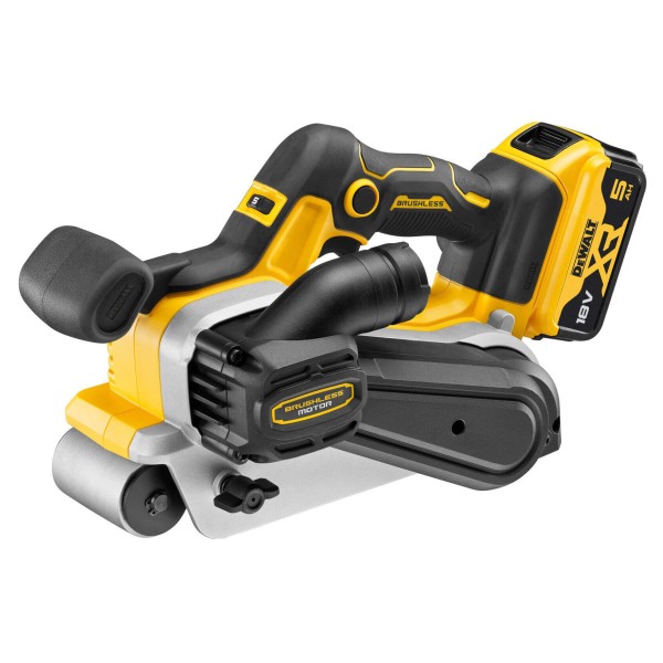 Ленточная бесщеточная шлифмашина DeWALT DCW220P2 XR Li-lon 18В размер ленты 75х533мм - фото №2