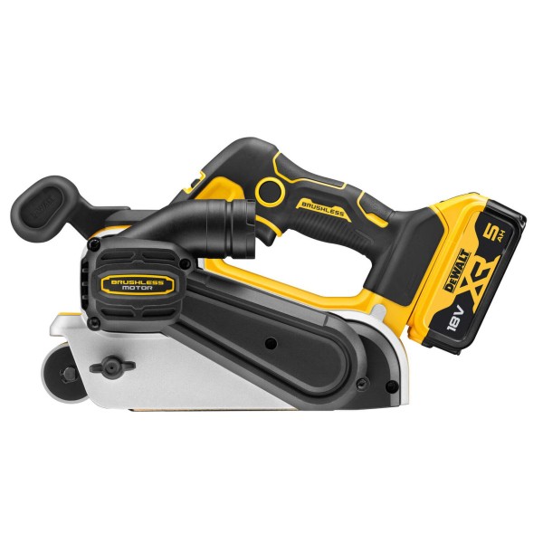 Ленточная бесщеточная шлифмашина DeWALT DCW220P2 XR Li-lon 18В размер ленты 75х533мм - фото №4