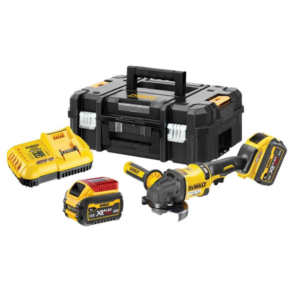Угловая аккумуляторная бесщеточная шлифмашина DeWALT DCG418T2 Flexvolt XR Li-lon 54В Ø125мм 9000об/мин - фото №2