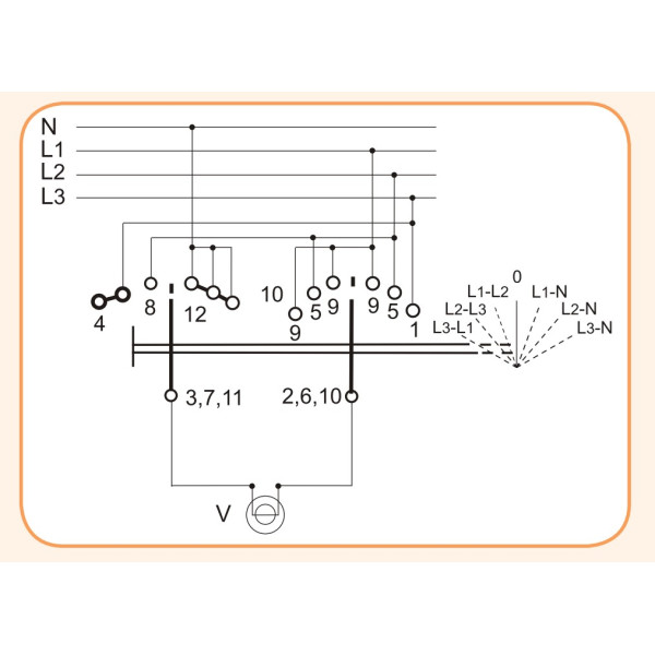 Кулачковий перемикач у корпусі ETI 004773201 CS 16 66 PN (фазної/лінійної напруги IP65 16A) - фото №2