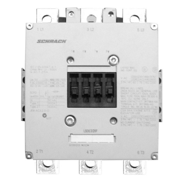 Контактор Schrack LSDE305F 220-240В AC 2НО+2НЗ 160кВт 330А 3P розмір 10