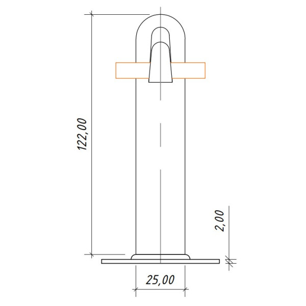 Тримач на підставці Leo Lightman L100 StZn з гачком (318011) - фото №1
