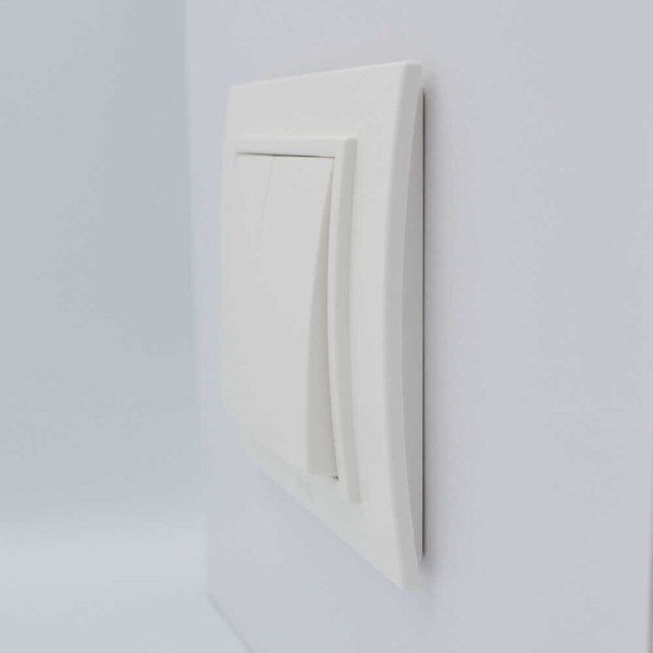 Вимикач ELBI ZENA білий 2кл з рамкою ( 500-010200-202 ) - фото №1