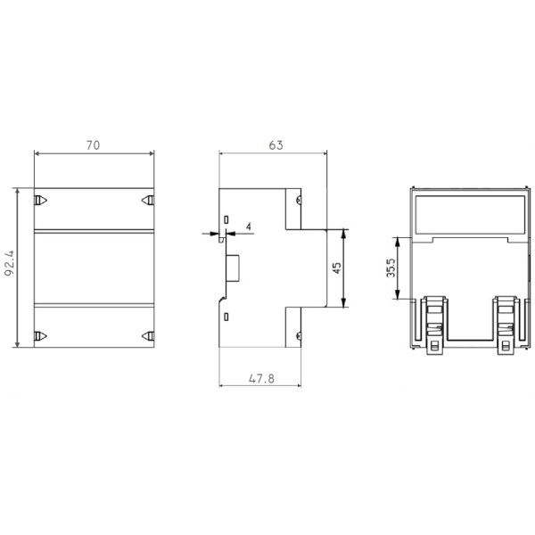 Счетчик электроэнергии NOARK Ex9EM 3P 4M CT 1T (107284) - фото №1