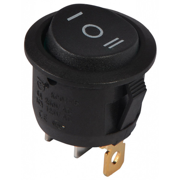 Переключатель Аско-Укрем KCD1-5-103 B/B (I-0-II) круглый черный (A0140040070)