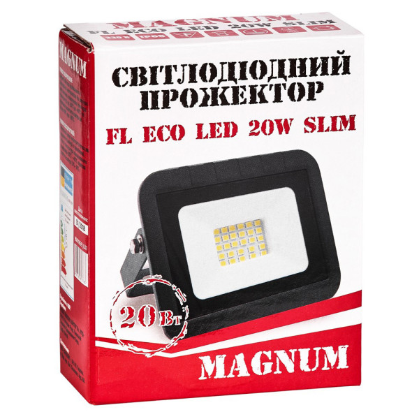 Прожектор Magnum FL ECO LED 20Вт Slim 6500К IP65 - фото №4