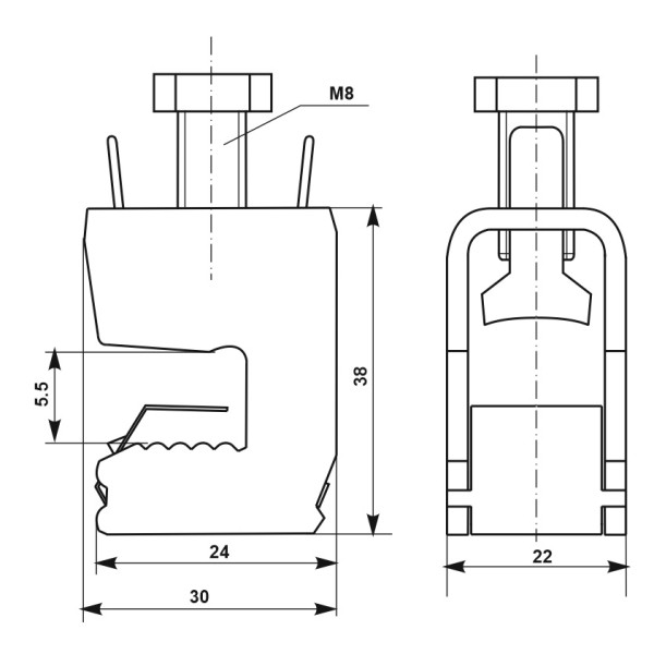 Шинная клемма Promfactor FA16-70mm 400A 5мм (FA1607040005) - фото №1