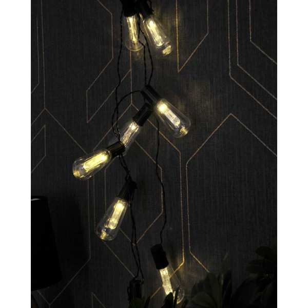 Гирлянда на батарейках Goldlux 312884 Edison LED 3000K IP20 черная - фото №2