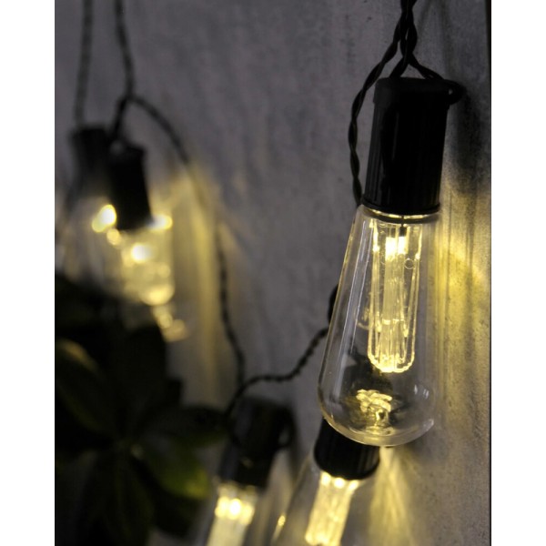 Гирлянда на батарейках Goldlux 312884 Edison LED 3000K IP20 черная - фото №3