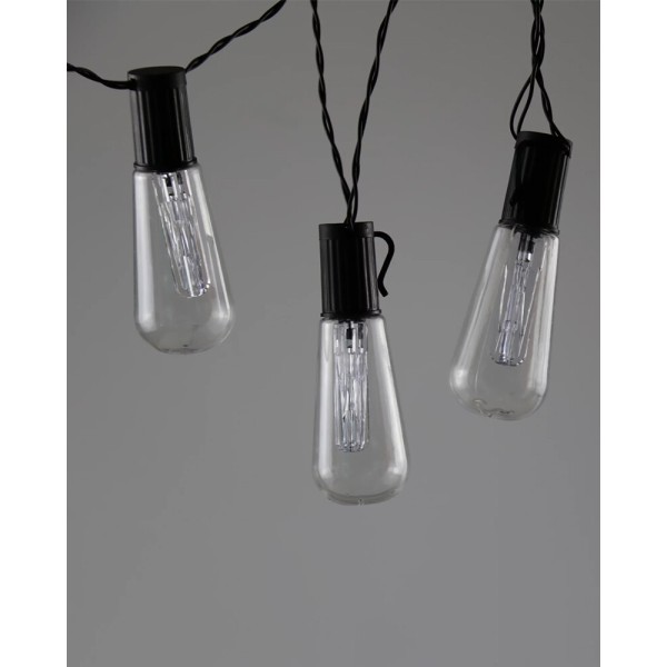 Гирлянда на батарейках Goldlux 312884 Edison LED 3000K IP20 черная - фото №4