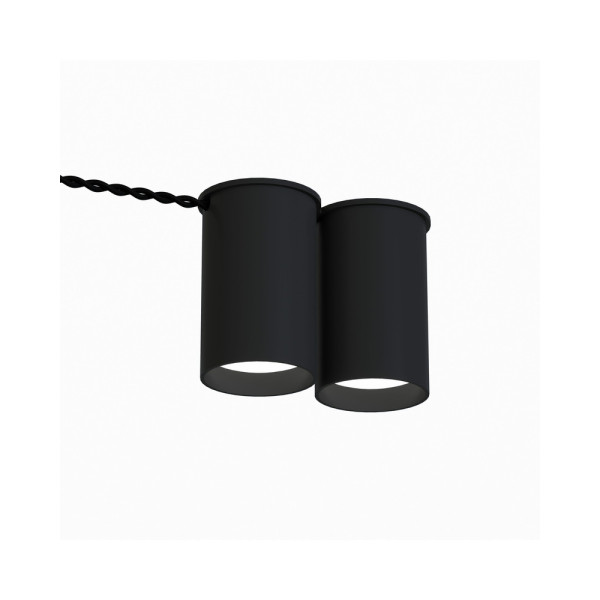 Точковий світильник для зовнішньої проводки Pikart 33889-2 BP GU10 2x60W IP20 Чорний