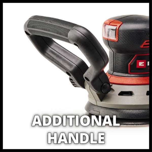 Ексцентрикова акумуляторна шліфмашина Einhell X-Change 18В Ø125мм в комплекті 3 шліфувальні аркуши Р60,Р80,Р120 без акумулятора (4462020) - фото №4