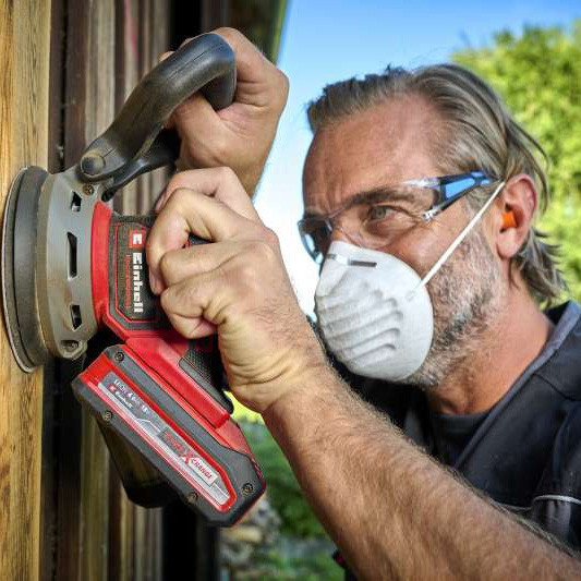 Ексцентрикова акумуляторна шліфмашина Einhell X-Change 18В Ø125мм в комплекті 3 шліфувальні аркуши Р60,Р80,Р120 без акумулятора (4462020) - фото №6