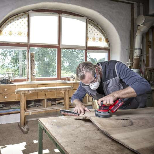 Ексцентрикова акумуляторна шліфмашина Einhell X-Change 18В Ø125мм в комплекті 3 шліфувальні аркуши Р60,Р80,Р120 без акумулятора (4462020) - фото №7