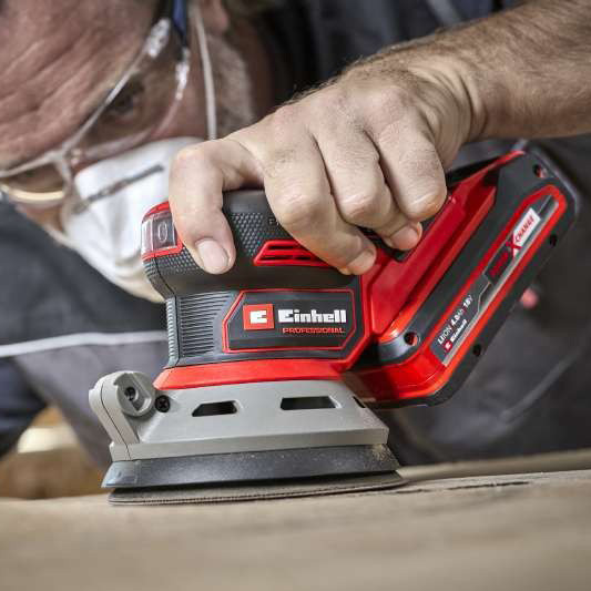 Ексцентрикова акумуляторна шліфмашина Einhell X-Change 18В Ø125мм в комплекті 3 шліфувальні аркуши Р60,Р80,Р120 без акумулятора (4462020) - фото №8