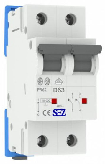 Двухполюсный автомат SEZ 62 D 63А 2P (PR62D63А)
