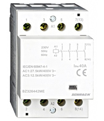 Контактор 40А 4НО 230В AC, Schrack