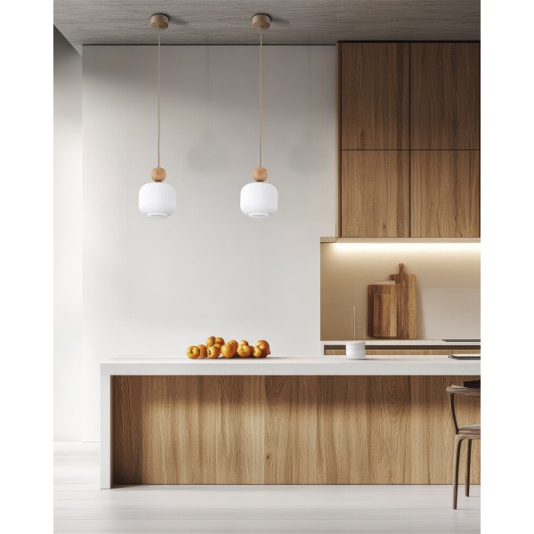 Подвесной светильник, люстра TK Lighting 11049 Ballo E14 1x10W IP20 бежевый - фото №1