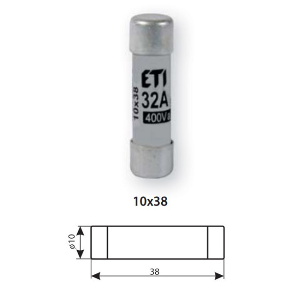 Запобіжник ETI 002621017 CH 10X38 aM 0.5A 500V - фото №1