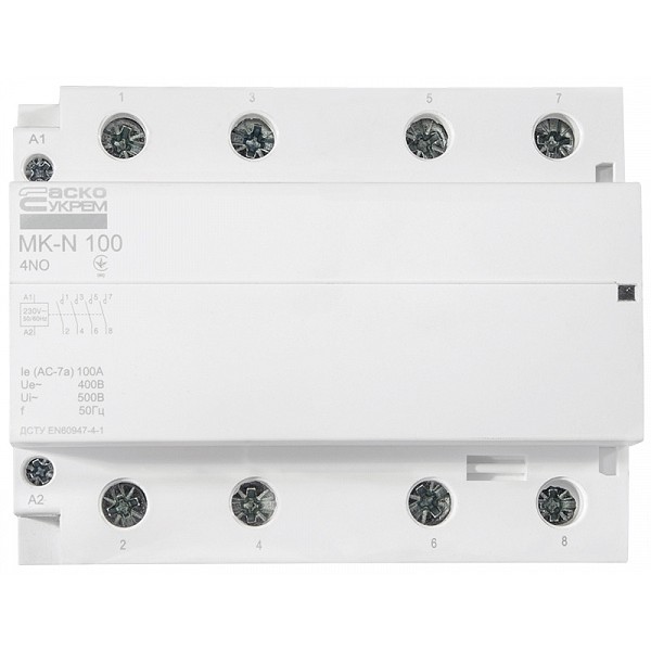 Модульный контактор Аско-Укрем MK-N 4P 100A 4NO (A0040030039) - фото №1