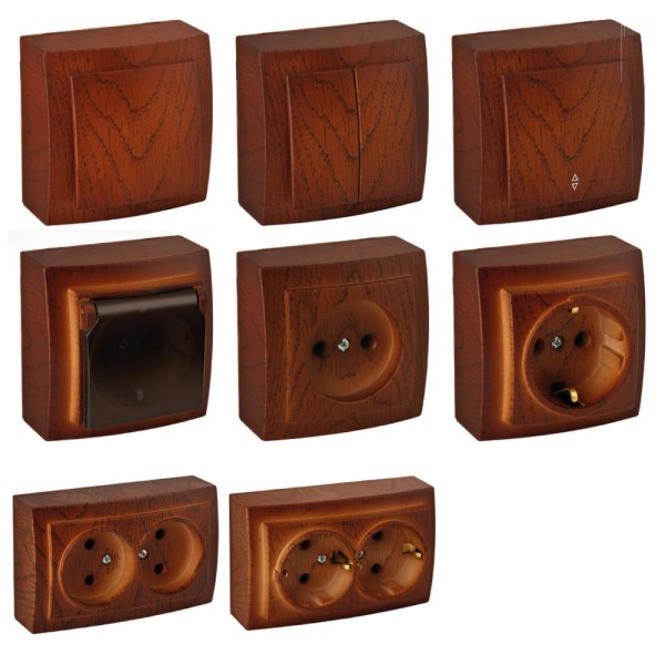 Розетка Nilson Themis горіх 2-на без заземлення ( 26271024 ) - фото №6