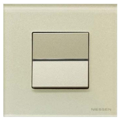 Одноклавишный проходной выключатель ABB Zenit N2202 CV 2М (шампань) - фото №1