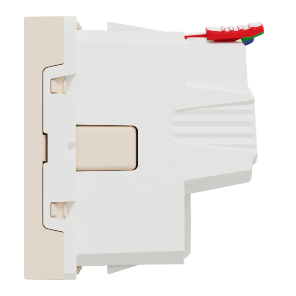 Розетка з заземленням Schneider Electric Unica New NU305744 зі шторками 16А самозажимна бежева - фото №1