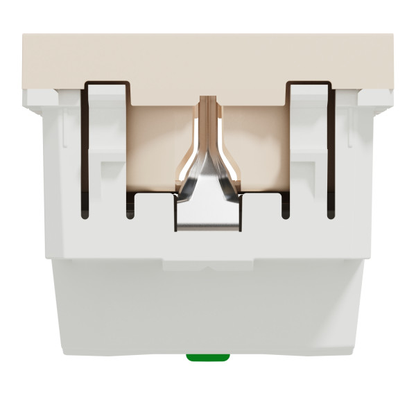 Розетка з заземленням Schneider Electric Unica New NU305744 зі шторками 16А самозажимна бежева - фото №2