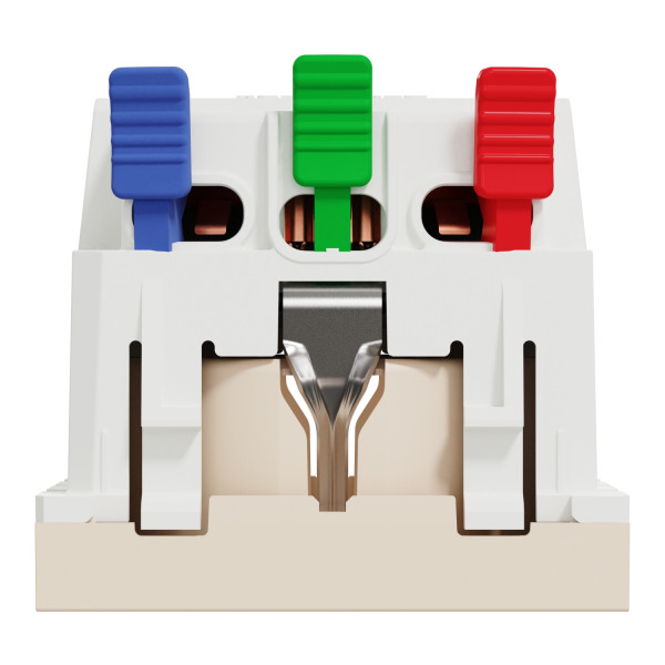 Розетка з заземленням Schneider Electric Unica New NU305744 зі шторками 16А самозажимна бежева - фото №3