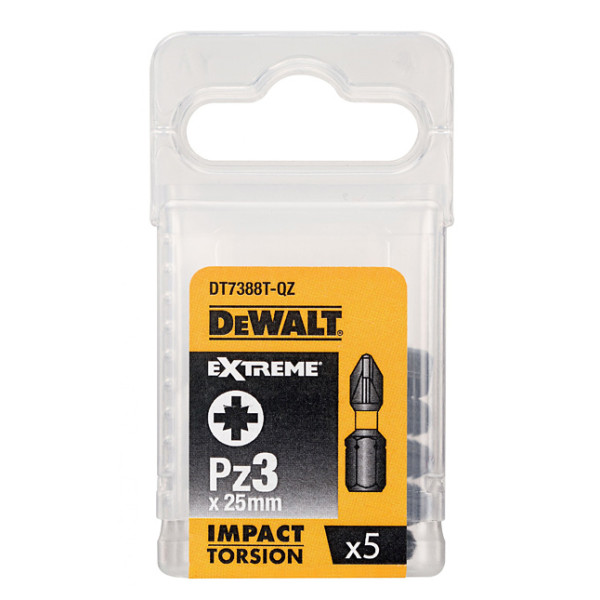 Ударные биты DeWALT Impact torsion extreme PZ3х25мм (5шт) - фото №2