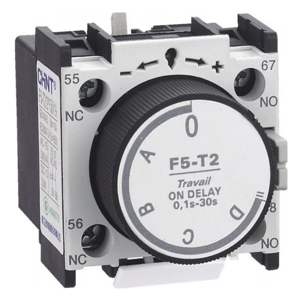 Приставка витримки часу Chint F5-T2 із затримкою часу 0,1…30с на увімкення (258022)