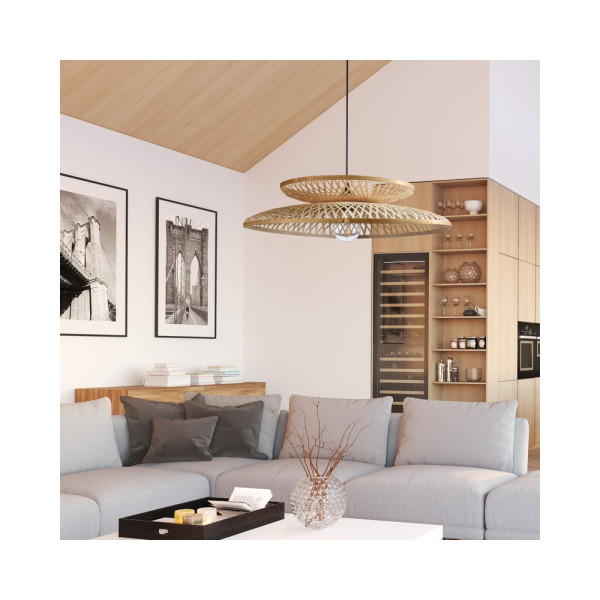 Люстра в стиле бохо, подвесной светильник Goldlux 329103 Bali E27 1x20W IP20 Бежевый - фото №1