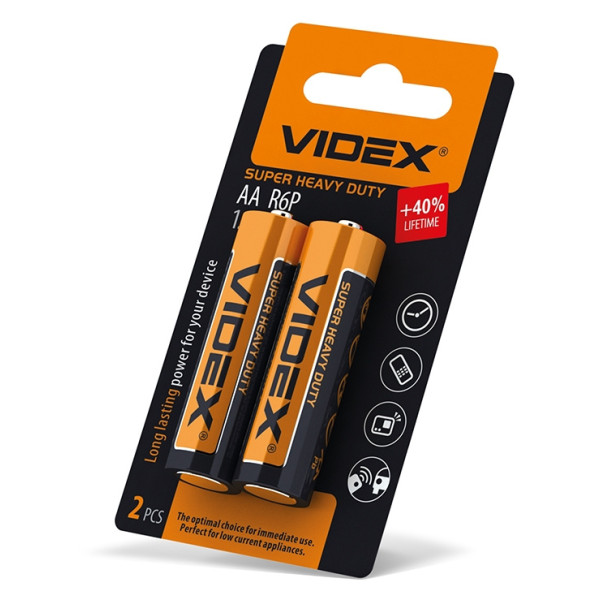 Солевая батарейка Videx R6P AA (R6P/AA 2pcs SB) 2 шт