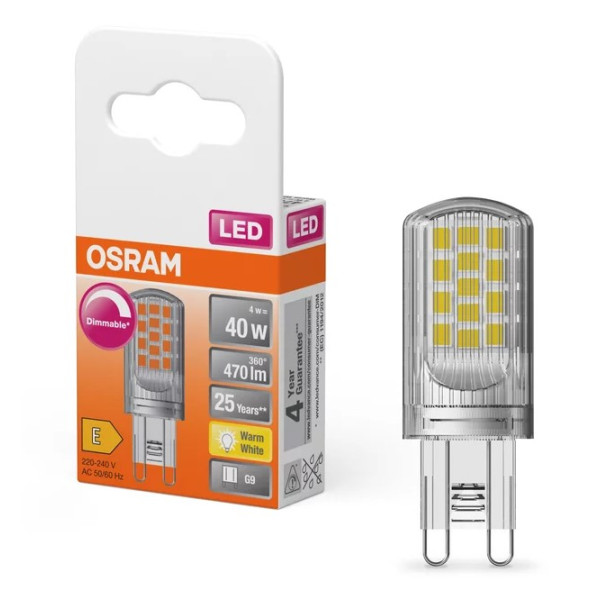 Светодиодная лампа Osram LED PIN40 DIM CL 4Вт/827 G9 10x1 - фото №2