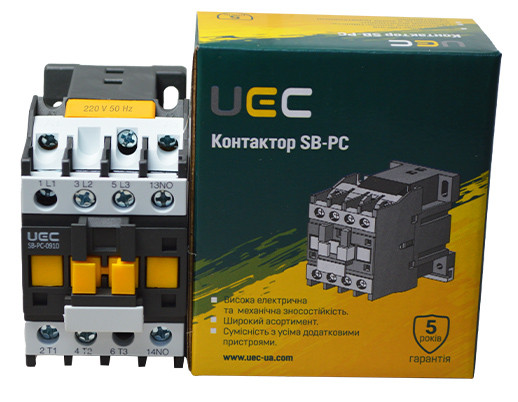 Контактор UEC SB-РC-009 9А 220В/АС3 1NO (PC1-SB-009-220-10) - фото №1