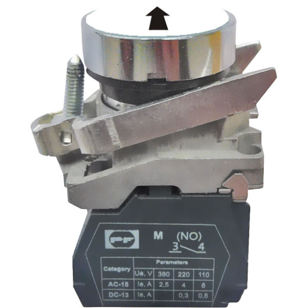 Кнопка Promfactor FP4-BA3341 1NО «чорна стрілка вгору» біла (FP4-BA3341)