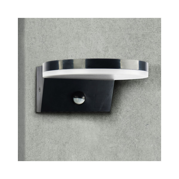 Вуличний світильник з датчиком руху Goldlux 324030 Tesa Led 1x10W 4000K 1100Lm IP54 BK - фото №1