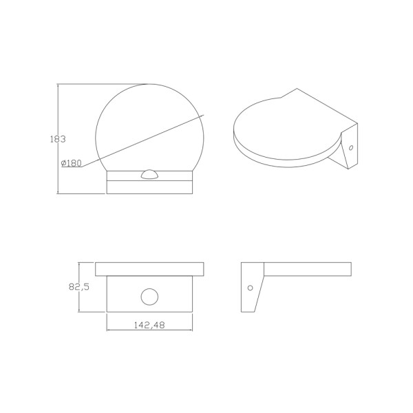 Вуличний світильник з датчиком руху Goldlux 324030 Tesa Led 1x10W 4000K 1100Lm IP54 BK - фото №2