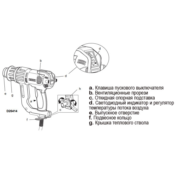 Фен DeWALT D26414 - фото №2