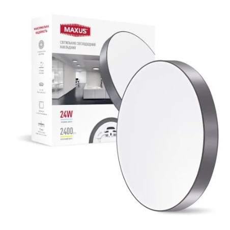 Світильник Maxus SP Ceiling 24Вт 4100K Circle Slim Gray (1-MSP-2441-SLG) - фото №2