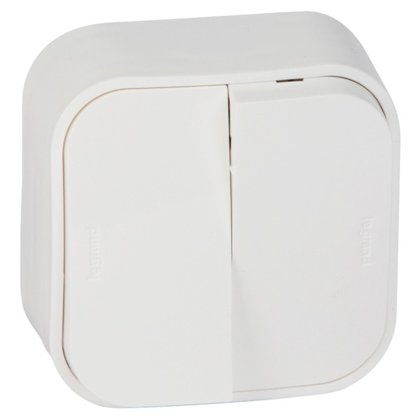 Выключатель 2 клавишный Legrand Forix белый